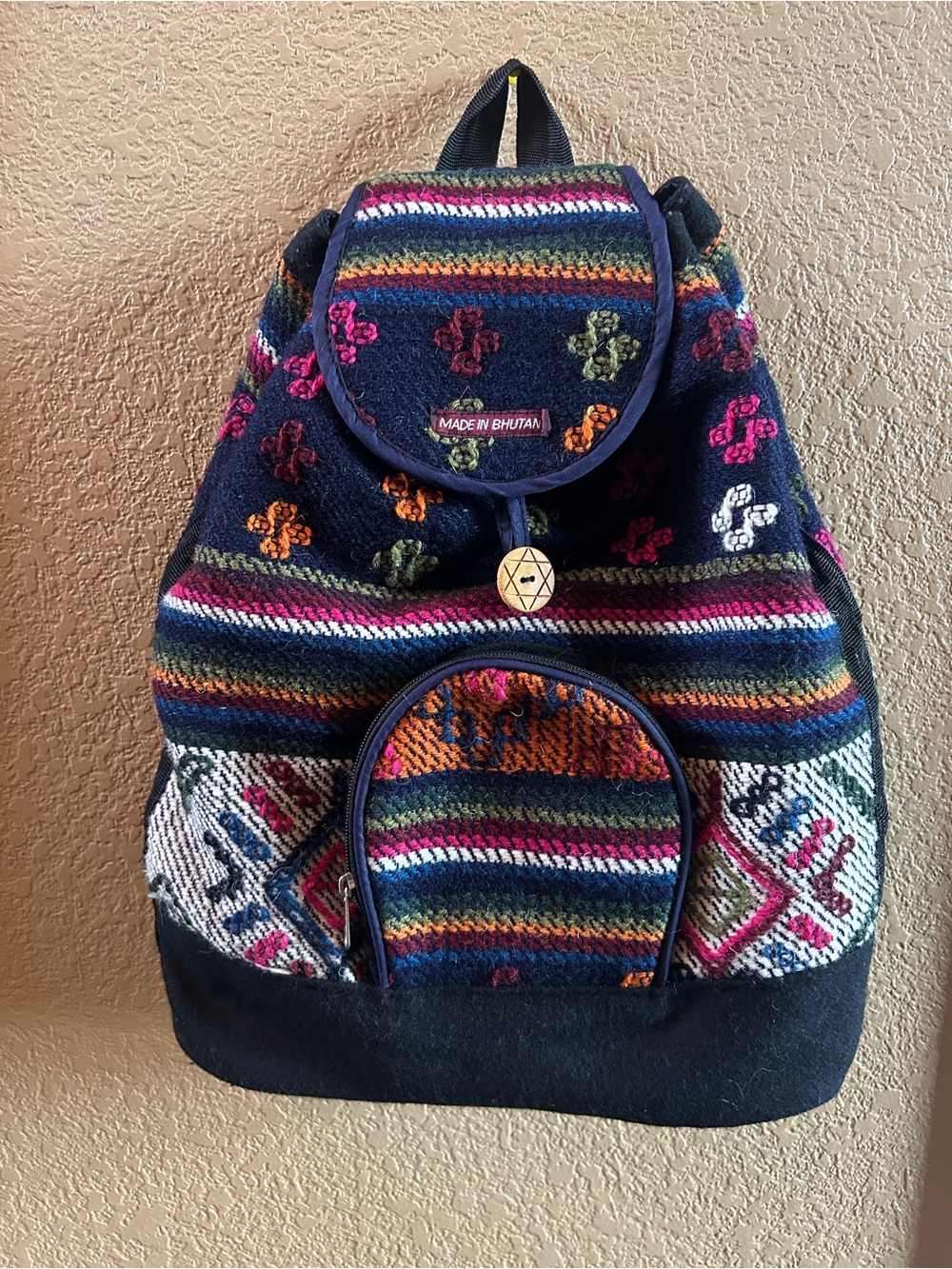 Authentic Handmade Bhutanese Yathra Wool Backpack